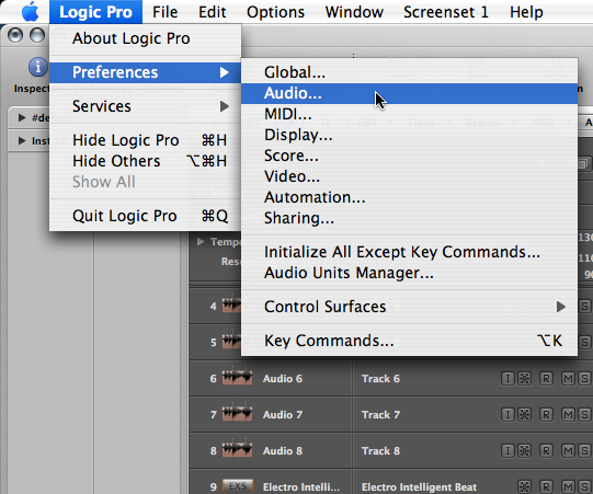 Logic Pro Audio Preferences