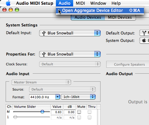 Open Aggregate Device Editor